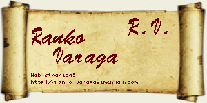 Ranko Varaga vizit kartica